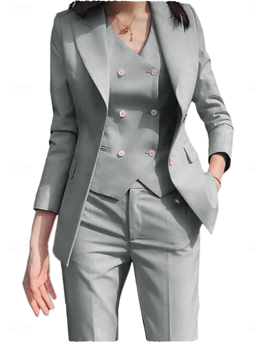 Drei-teiliges Mutter der Braut Kleid Elegantes einfaches Hemdkragen Knöchellang Polyester Langarm mit einfarbig 2025 - $159.99 –P13