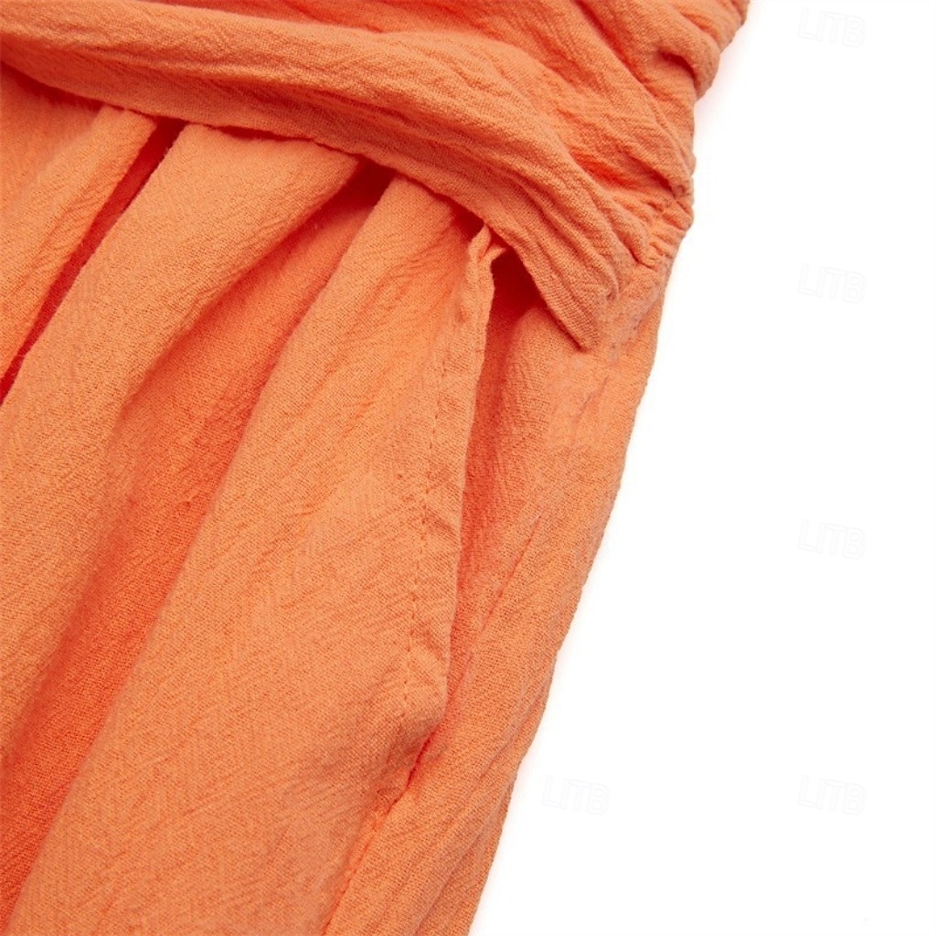 Herr Linne Byxor Långbyxor Sommarbyxor Snörning Elastisk midja Brett skaft Slät Komfort Andningsfunktion Fullängd Ledigt Dagligen Helgdag Mode Klassisk Stil Vit Marinblå Microelastisk 2025 - $29.99 –P7
