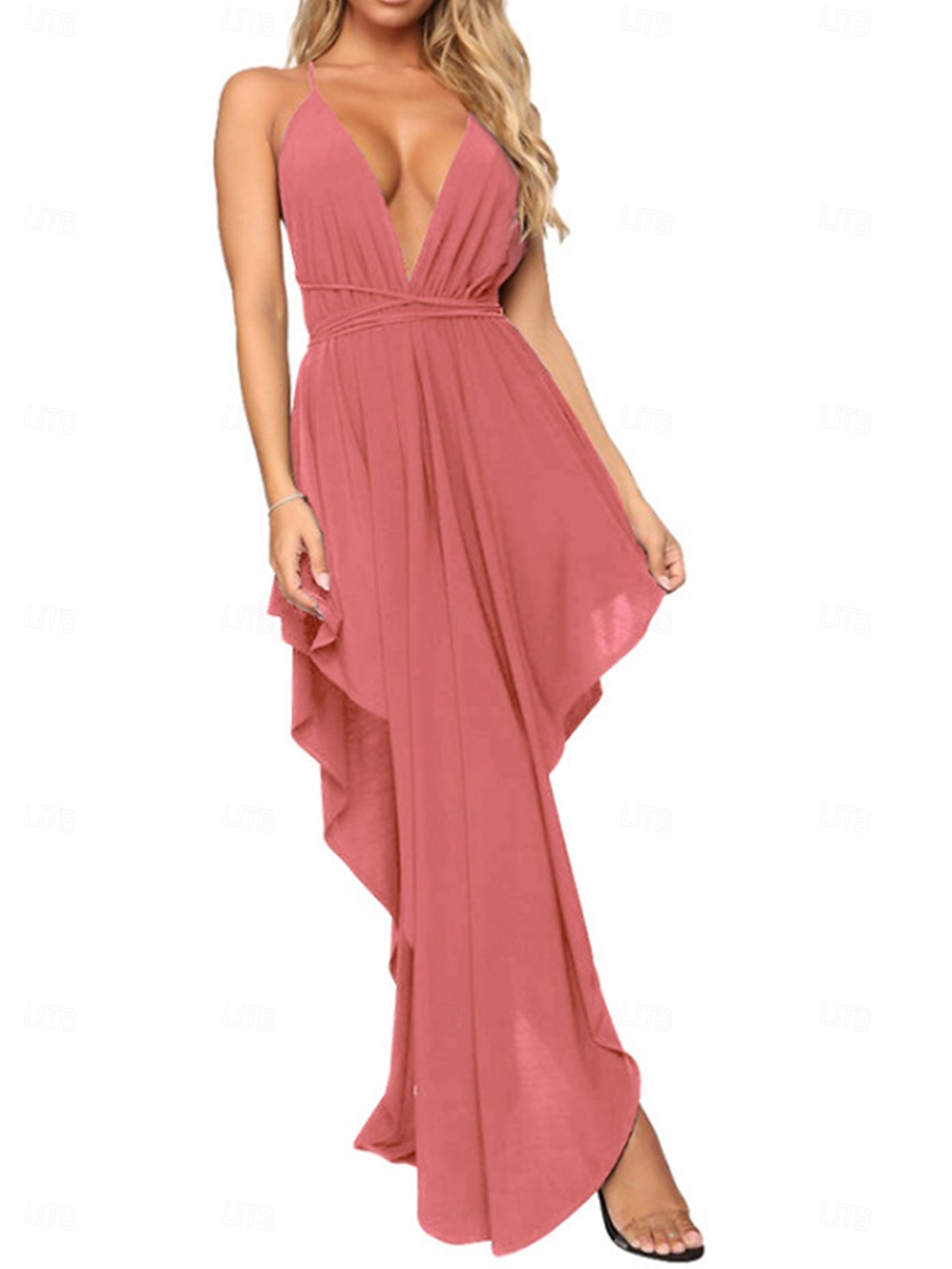 Femme robe longue robe blanche Robe d'été Robe à enfiler Robe à col licou chaud Mature robe sexy du quotidien Soirée Standard Plein Couleur monochrome Sans Manches Dos nu V Profond Noir Blanche Rose de 2025 ? $18.99 –P1