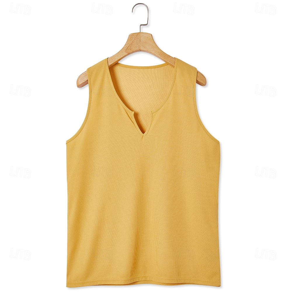Men's Waffle Tank Top Tank Top Vest Undershirt Sleeveless V Neck Summer Plain Fashion Classic Comfortable Casual Gym Street Yellow Top Tee for Men 2026 - $14.99 –P10