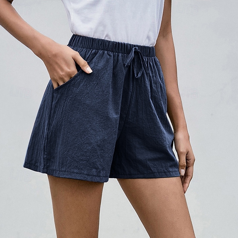 Per donna Pantaloncini in cotone e lino Shorts Moda Streetwear Corto Naturale Semplice Tasca Design con Coulisse Elastica Comodo All'aperto Confortevole Streetwear Abbigliamento quotidiano Uscire del 2025 a $13.99 –P14