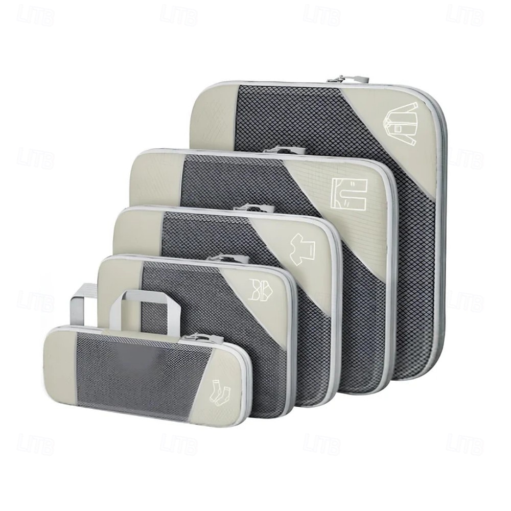Compression Travel Packing Cubes Set for Luggage Storage and Backpack Organizer, Expandable Mesh Travel Bags, 5-Piece Set for Space Saving and Organizing Clothes 2025 - $14.49 –P11