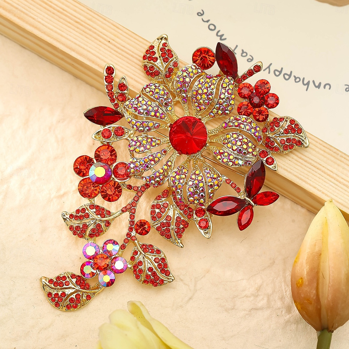 1 pieza/juego de exquisito broche de flor de rosa de cristal colorido brillante para niñas, alfiler de vestido de noche para damas, accesorios de moda para bodas 2025 - $20.99 –P6