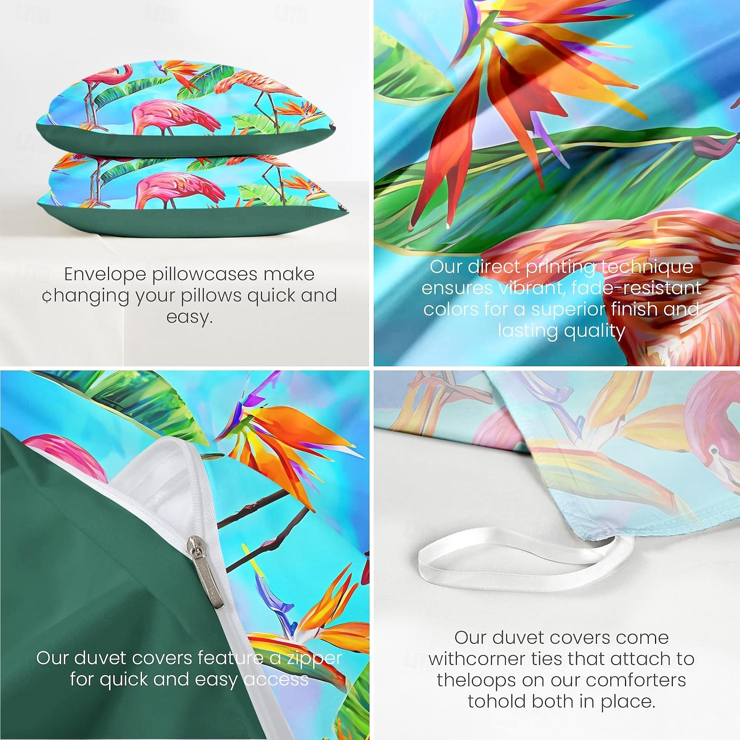 Conjunto de Capa de Edredom Floral 100% Algodão Suave e Respirável com Flores Tropicais Capa de Edredom Leve e Durável Confortável para Todas as Estações Fácil de Cuidar de 2025 por $60.99 –P7