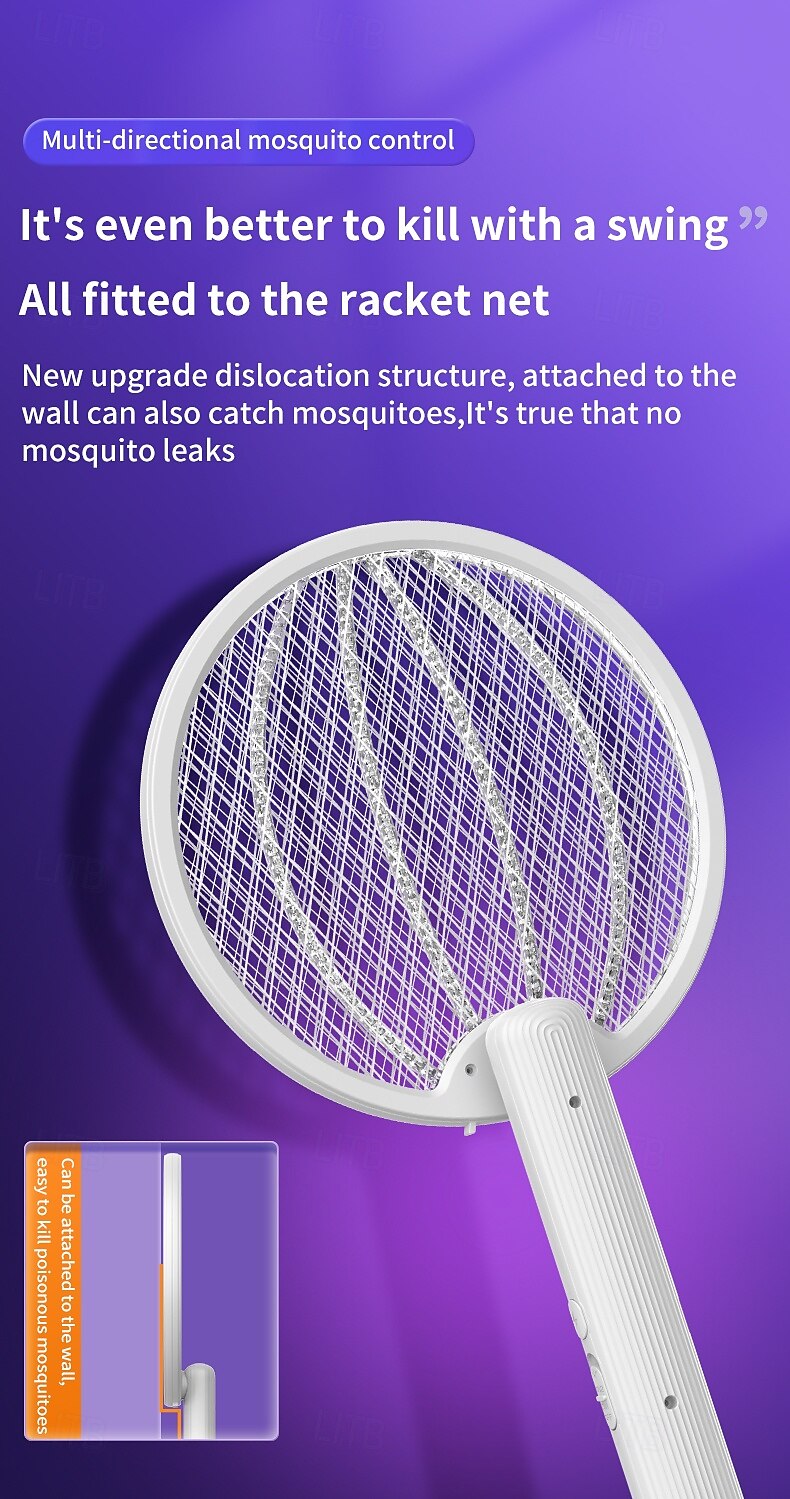 USB 2-in-1 Folding Mosquito Swatter Lamp – Rechargeable Electric Fly Killer for Dormitory and Home Use 2025 - $22.99 –P11