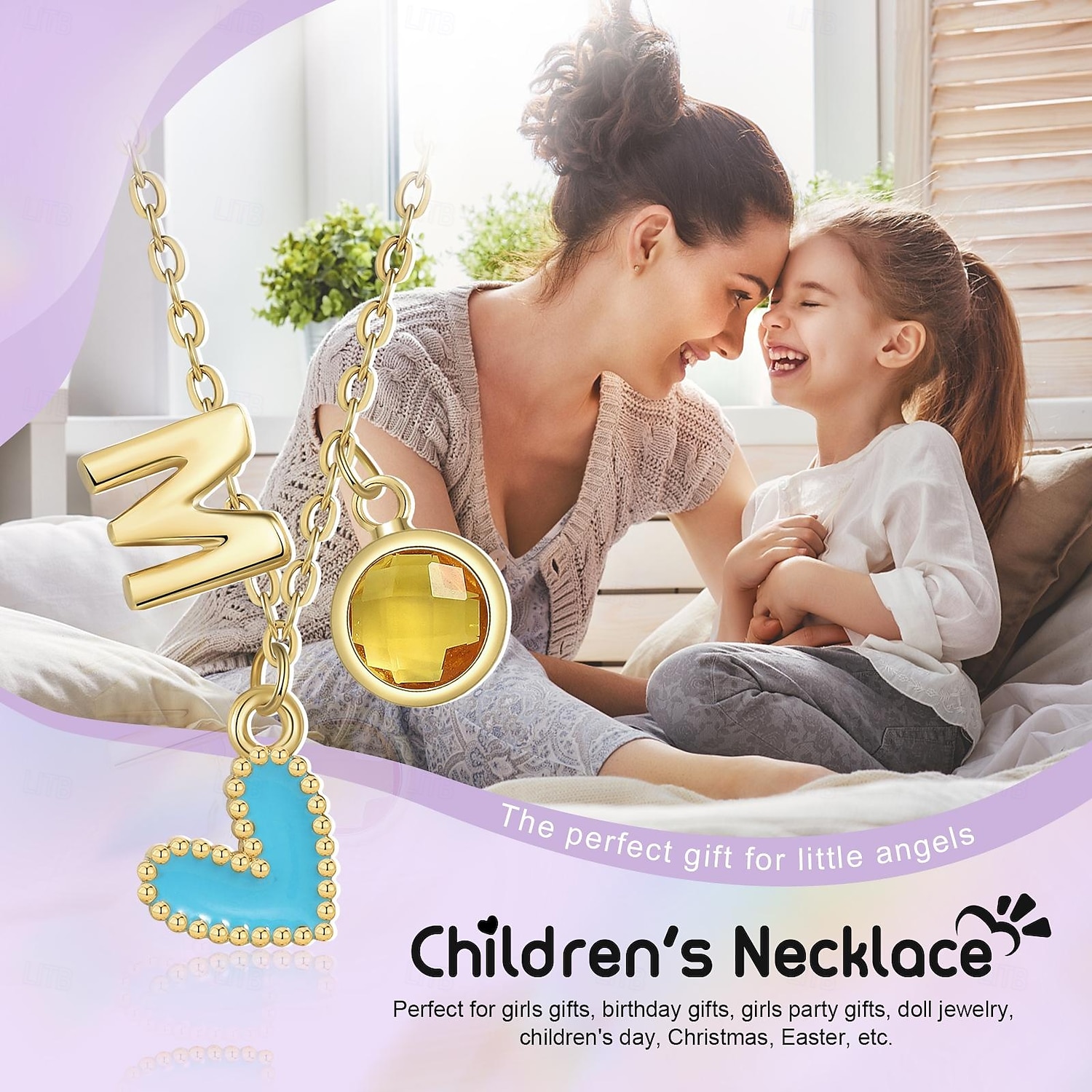 Colar com Pedra de Nascimento e Letra Personalizado - Melhor Presente para Mãe - Pingente de Golfinho com Tema Oceânico Presente de Joias Personalizado para o Dia das Mães Dia Internacional da Mulher de 2025 por $9.99 –P5