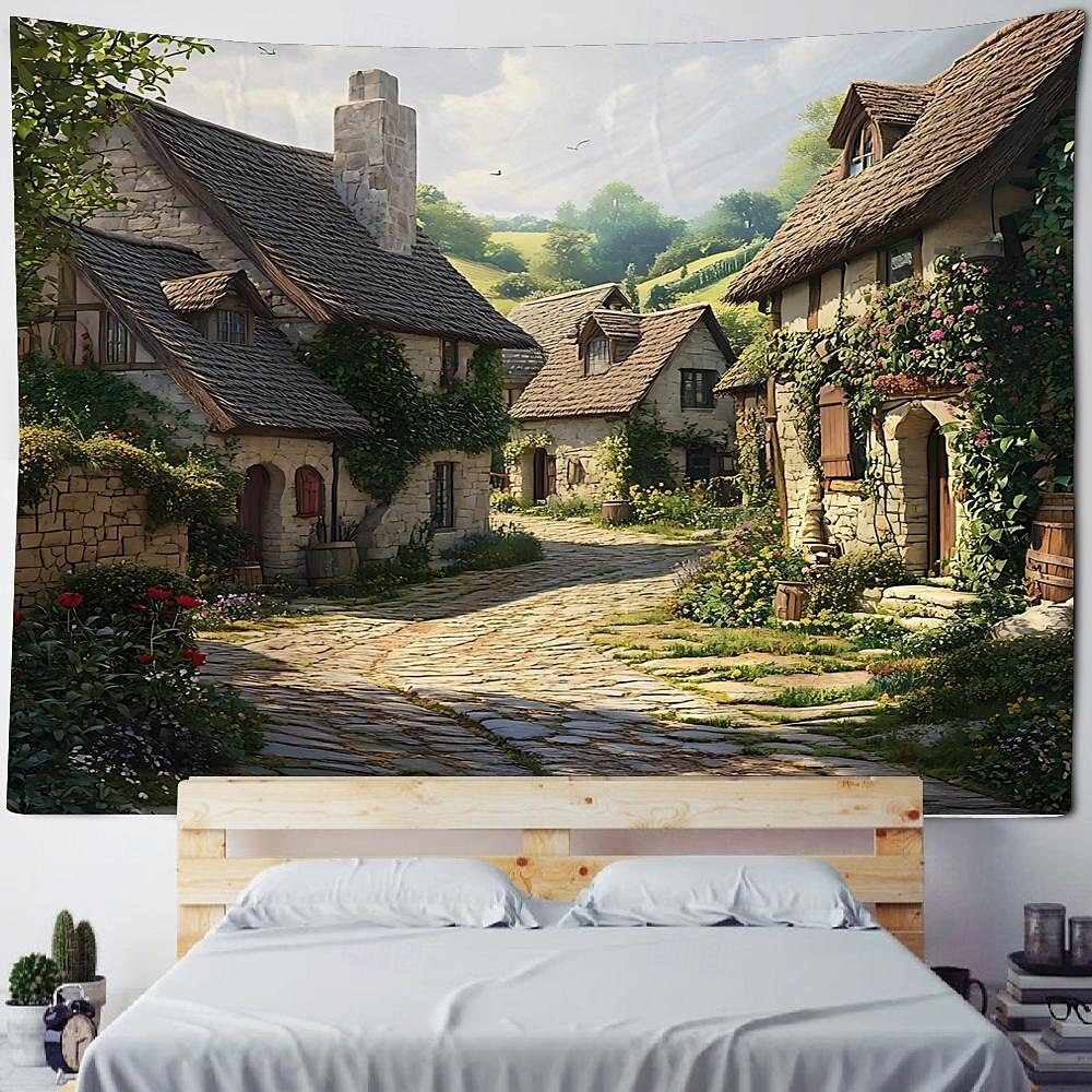 Planta flor casa paisaje colgante tapiz arte de pared gran tapiz mural decoración fotografía telón de fondo manta cortina hogar dormitorio sala de estar decoración 2025 - GBP £8.99 –P4