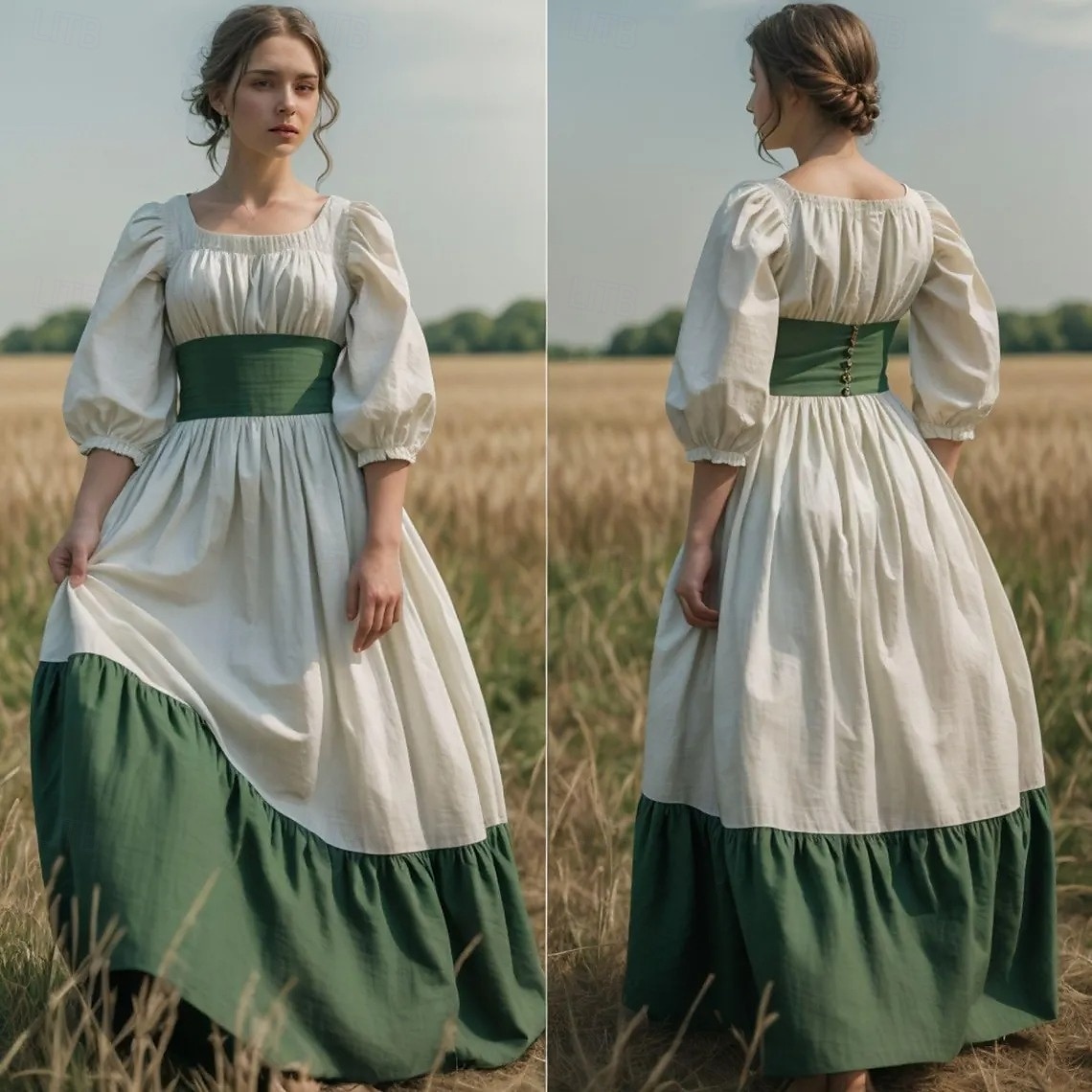 Retro Středověké Renesanční Šaty Plesové šaty Viking Keltský rytíř Maškarní kostým Dámské Keltské Královský předvečer Všech svatých Karneval Výkon Párty LARP Dospělé Šaty 2025 - $125.99 –P2