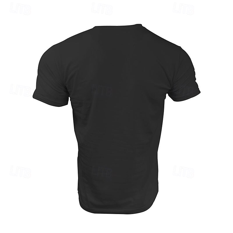 Voor heren T-shirts Shirt met korte mouwen T-shirt Korte mouw Ronde hals Zomer Opdrukken Modieus Ontwerper Snel Drogend Vakantie Straat Uitgaan Zwart Wit Donker Marine Top T-shirt voor mannen 2025 - $19.99 –P3