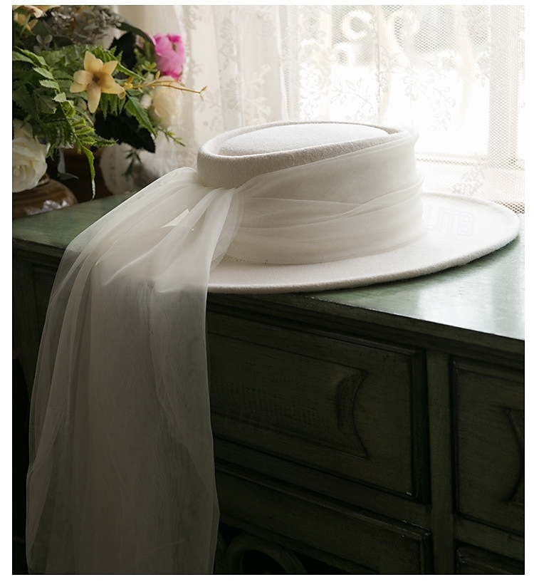 Chapéus Lã Formal Aniversário Vintage Com Tule Capacete Chapéu de 2025 por $41.99 –P4