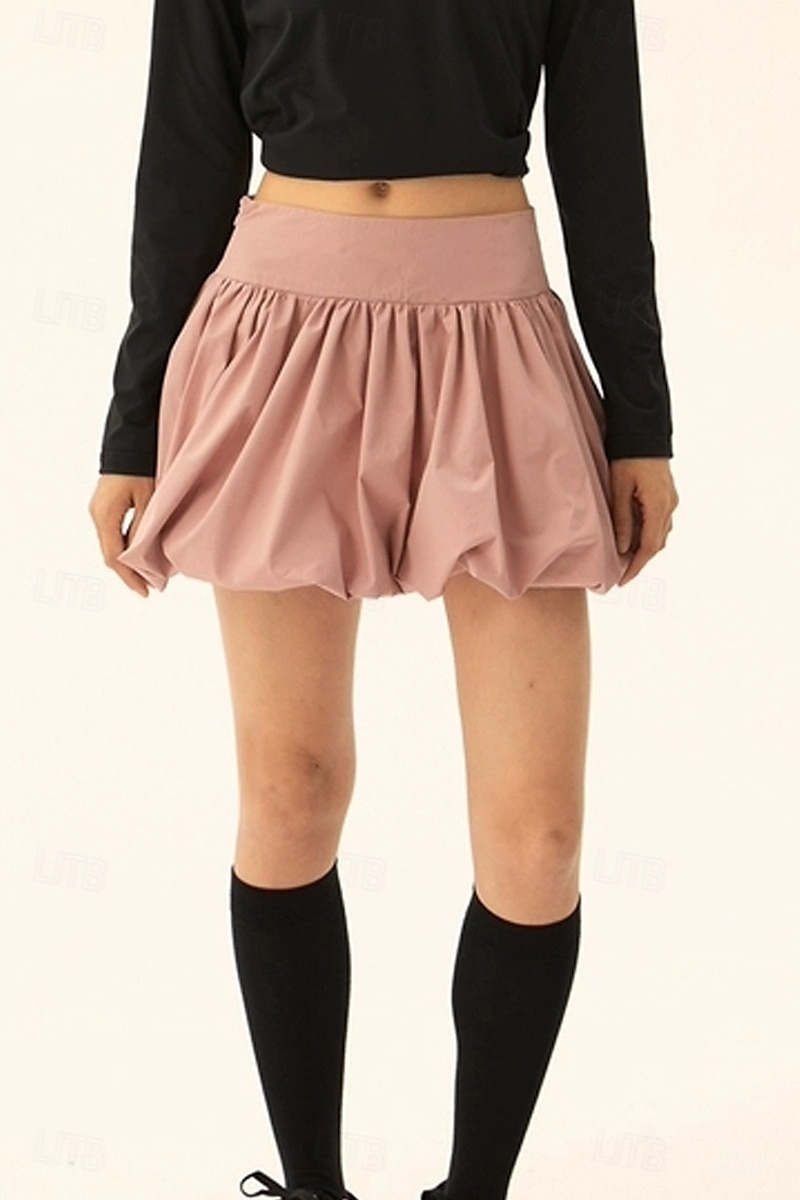 Dámské Sukně Minisukně Módní Mini Střední vzestup Sukně Bez vzoru Nabírané šaty Lehce elastické Dovolená ulice Černá Růžová Velbloudí Šedá Léto Polyester 2025 - $21.99 –P3