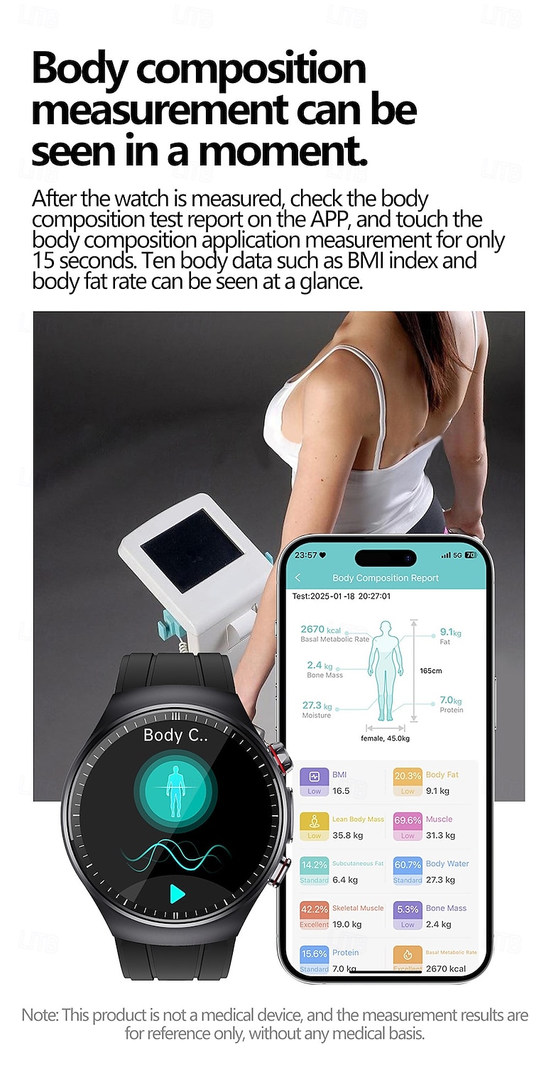 iMosi ET488 Smart Watch 1.43 inch Smartwatch Fitness Running Watch Bluetooth ECG+PPG Temperature Monitoring Pedometer Compatible with Android iOS Women Men Hands-Free Calls Waterproof Media Control 2025 - $98.99 –P10