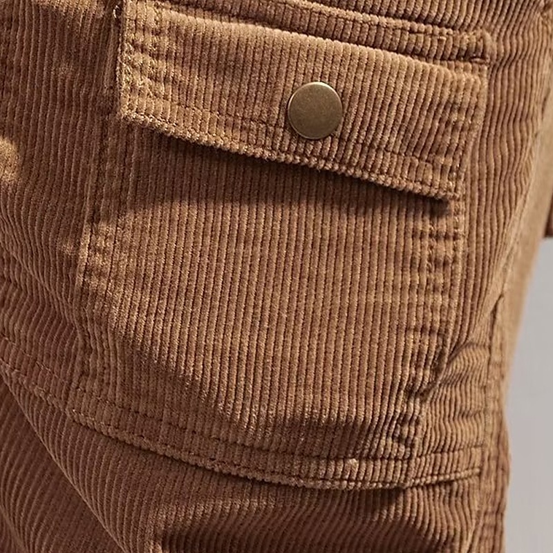 Hombre Pantalón Corto Cargo Pantalones cortos casuales Pantalones cortos de pana Botones Multi bolsillo Pierna recta Plano Transpirable Dispersor de humedad Longitud de la rodilla Exterior Casual 2025 - $23.99 –P3