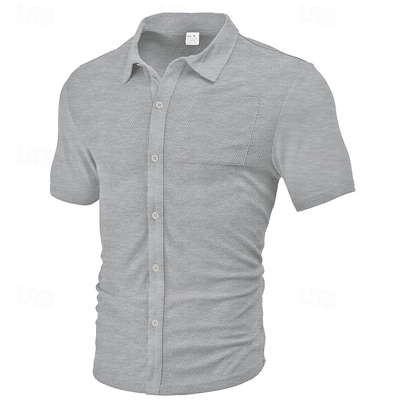 Per uomo Camicia Camicia Estiva Camicia casual Camicia da Spiaggia Camicia con Bottoni Nero Bianco Borgogna Blu marino Kaki Manica Corta Semplice Colletto a Camicia Vacanza Camicia hawaiana Tasca del 2025 a $26.99 –P8