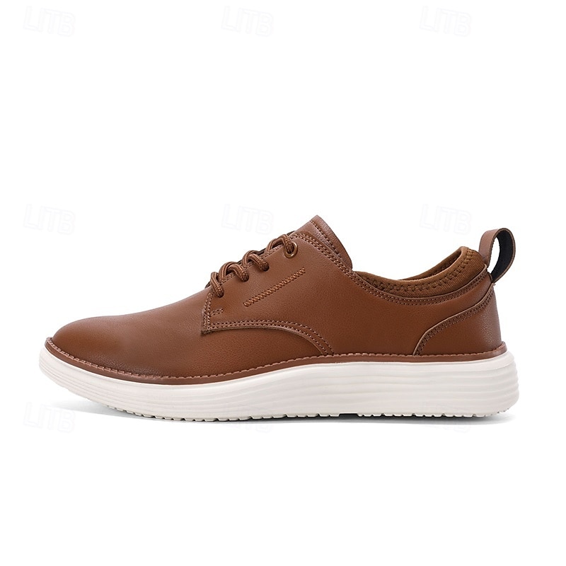Men's Navy Blue Leather Oxford Shoes – Classic Lace-Up Dress Shoes for Business & Formal Events 2025 - $32.99 –P4