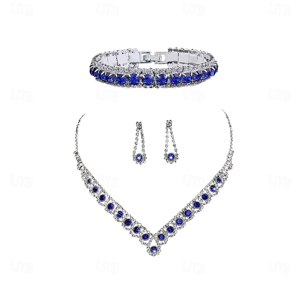 Bruidssieradensets 1 set Legering 1 Ketting 1 Armband Oorbellen Dames Elegant Modieus Gepersonaliseerde Retro Kostbaar Geometrische vorm Sieraden set Voor Bruiloft Bruiloft gast Speciale gelegenheden  2025 - $25.99 –P6