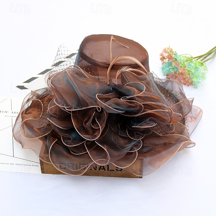 Palarie organza Oficial Plajă Elegant Cu Funde Diadema Articole Pentru Cap 2026 - $27.99 –P7