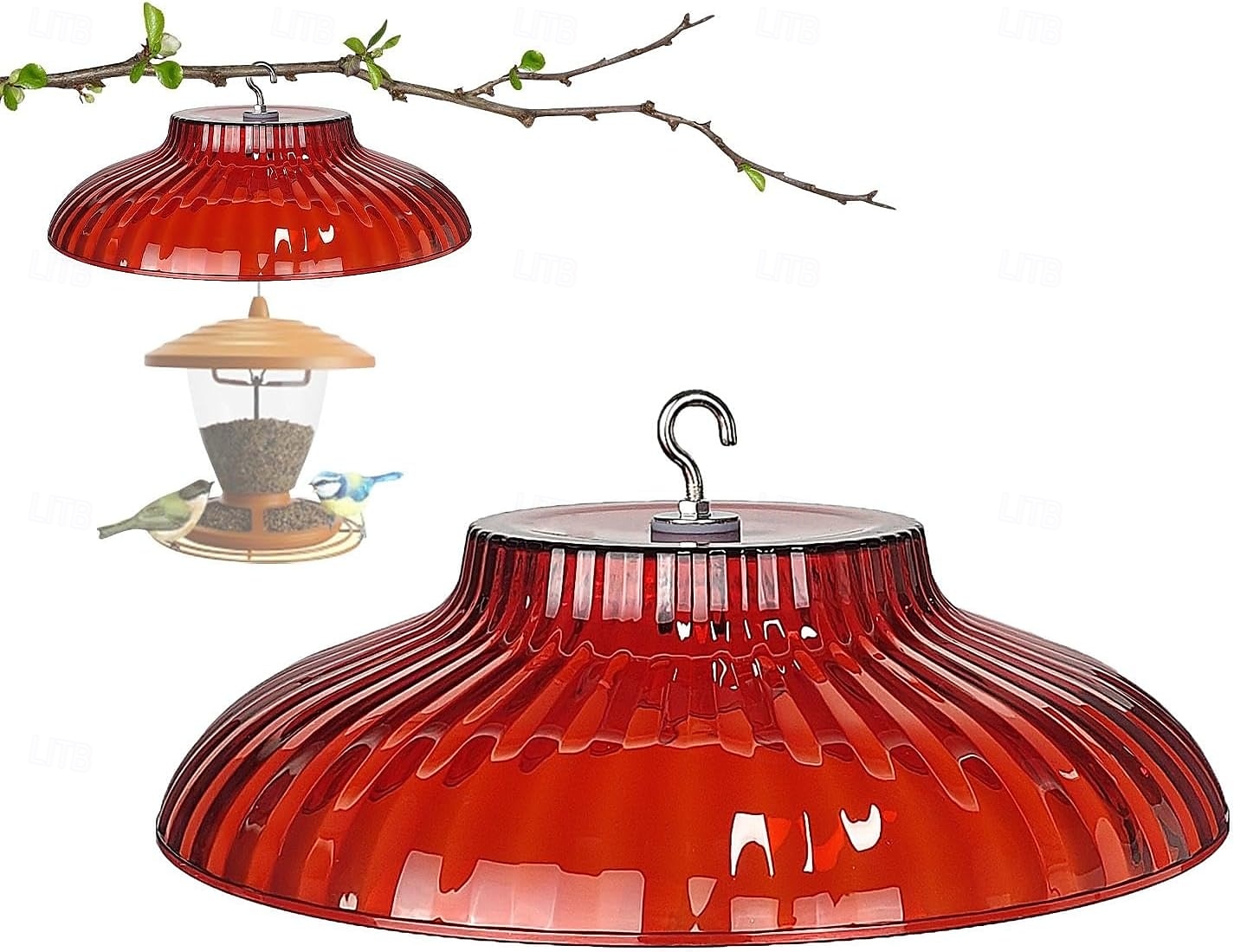 Bird Feeder Baffle, Rain Guard Bird Feeder Cone Squirrel Shield, Bird Feeder Protector, Hooked Squirrel Guard, Outdoor Squirrel Baffles for Bird Feeding Station 2025 - $20.99 –P1