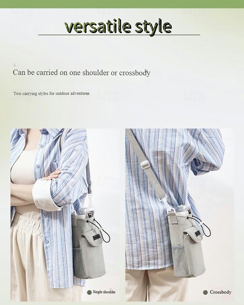vattentät nylon crossbody-väska för vattenflaskor för utomhusresor, bärbar flaskskyddsväska med axelrem (vattenflaska ingår ej) 2025 - $12.99 –P6