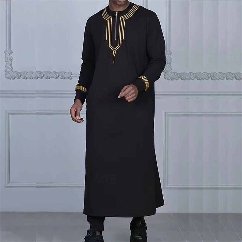 Men's Loungewear Nightgown Nightshirt Graphic Prints Stylish Comfort Kimono Robes Home Daily Polyester Breathable Crew Neck Long Sleeve Spring Black 2026 - $44.99 –P3
