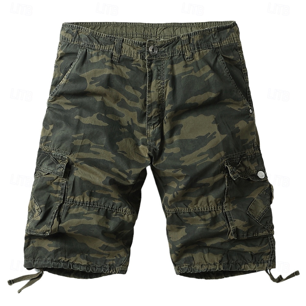 Herren Cargo-Shorts Camping-Shorts Shorts mit Camouflage-Muster Shorts Wander-Shorts Mehrere Taschen Gerader Schnitt Tarnung Feuchtigkeitsableitend tragbar Knielang Outdoor Lässig Täglich Mode 2025 - $29.99 –P4