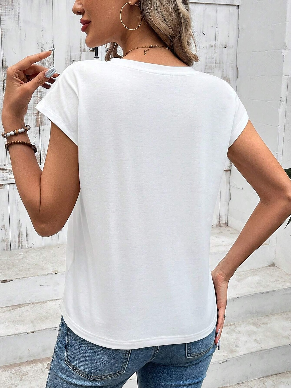Dame Camisole Tank Top Grafisk Bokstaver Stilfull Fritid Ermeløs V-hals Vanlige topper Daglig Trykt mønster Hvit Sommer 2025 - $19.99 –P2