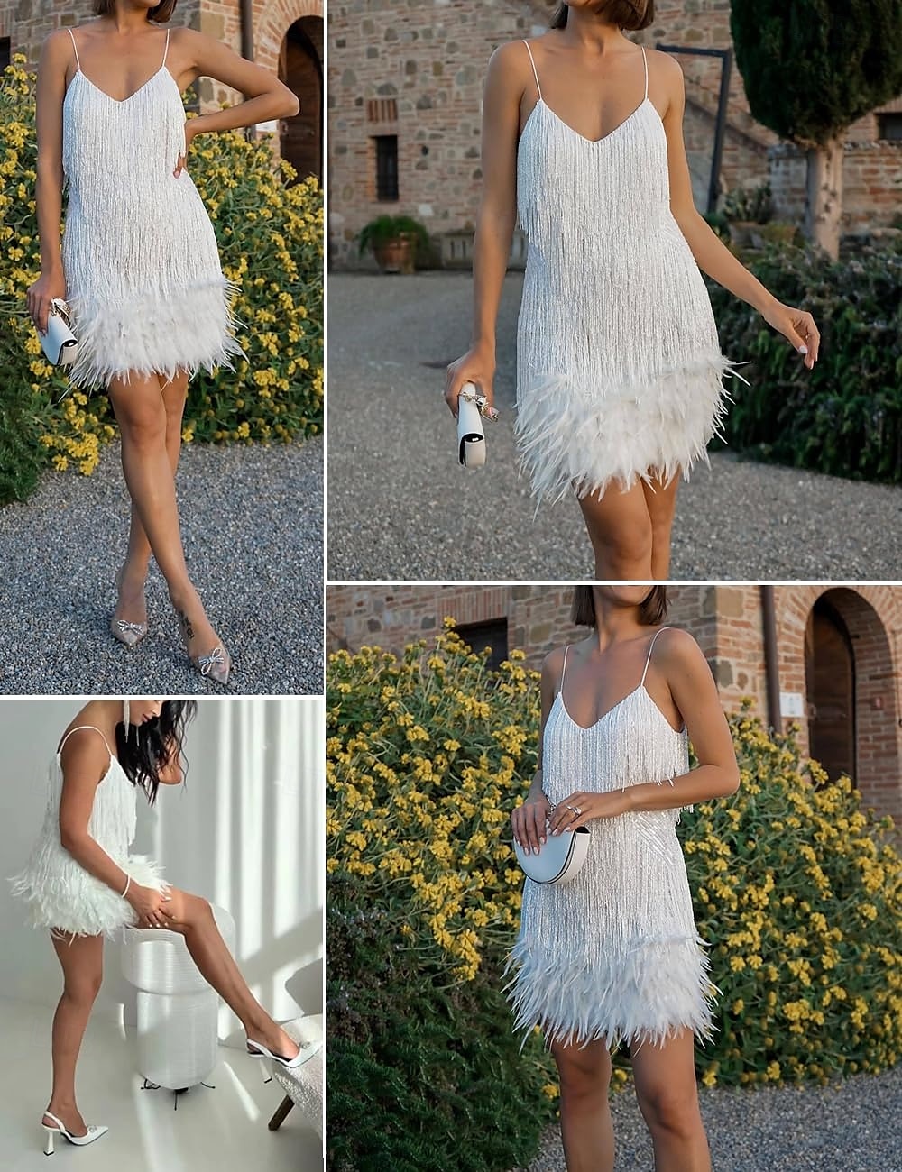 Glada 20-talet 1920-talet Flapper-klänning Klänningar Den store Gatsby Tofs Fjäder Tofs Fjädrar Maskeradkläder Dam Maskerad Bröllop Bröllopsgäst Fest / afton Vuxen Klänning Hemkomstklänningar 2025 - $49.99 –P13