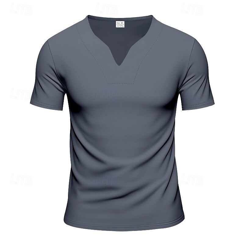 Herren T Shirt T-Shirt Kurzarmshirt Kurzarm V Ausschnitt Sommer Einfach Mode Designer Basic Klassisch Urlaub Straße Ausgehen Schwarz Weiß Orange Top T-Shirt für Herren 2025 - $20.99 –P13