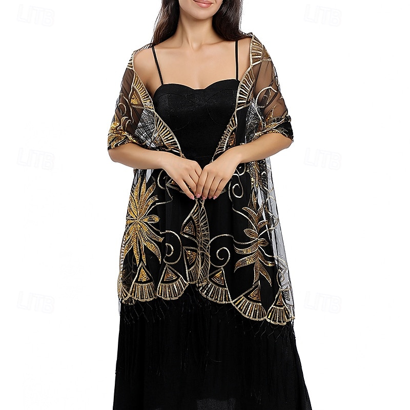 Scialle Donna Elegante Senza Maniche Poliestere Stole da matrimonio Con Nappa Per Feste Primavera & Estate del 2025 a $14.99 –P10