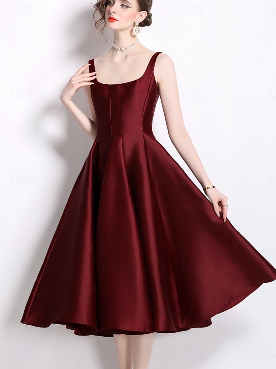 Robes de quinceanera en forme A Robe vintage Mariage invitée de mariage longueur thé sans manches col arrondi polyester dos nu avec plis de 2025 ? $79.99 –P4