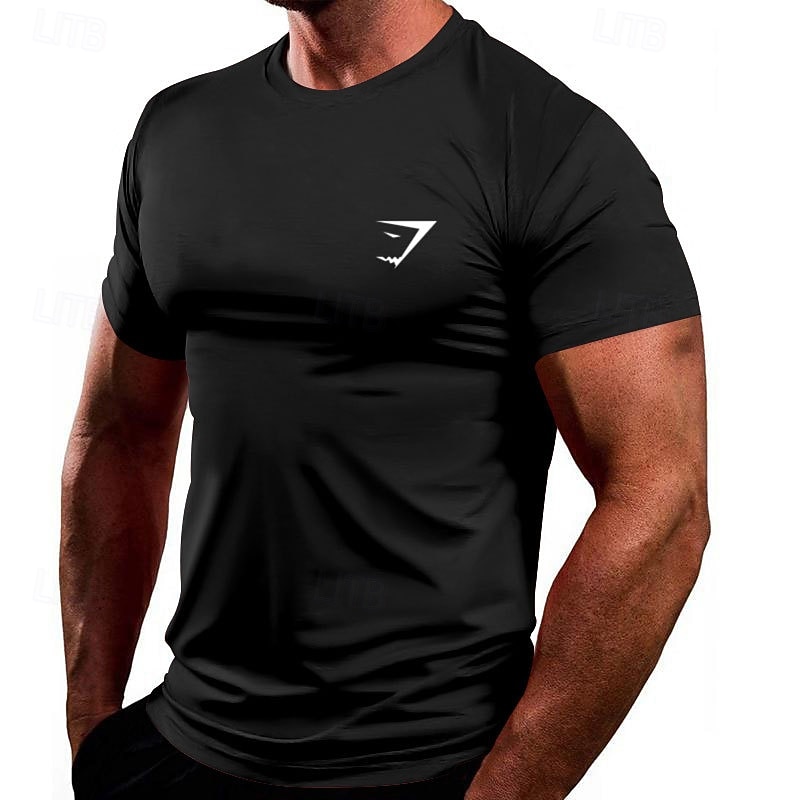 Voor heren T-shirts Shirt met korte mouwen T-shirt Korte mouw Ronde hals Zomer Opdrukken Modieus Ontwerper Snel Drogend Vakantie Straat Uitgaan Zwart Wit Donker Marine Top T-shirt voor mannen 2025 - $19.99 –P1