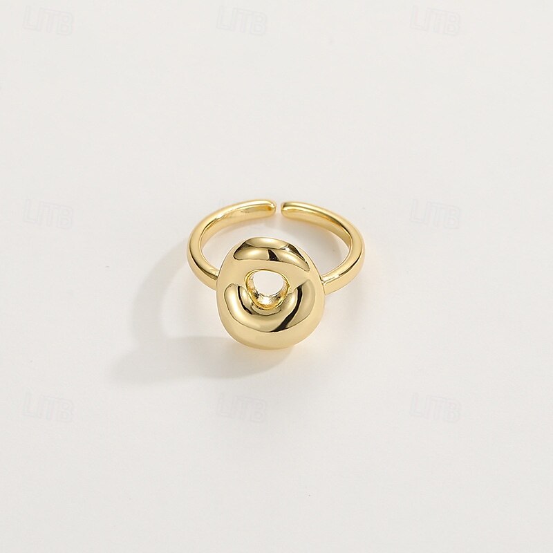 anello con lettera personalizzata, regalo per la mamma, anello con alfabeto regolabile placcato oro 18k, finitura liscia, anello iniziale a fascia aperta, gioielli eleganti per le donne del 2025 a $4.99 –P17