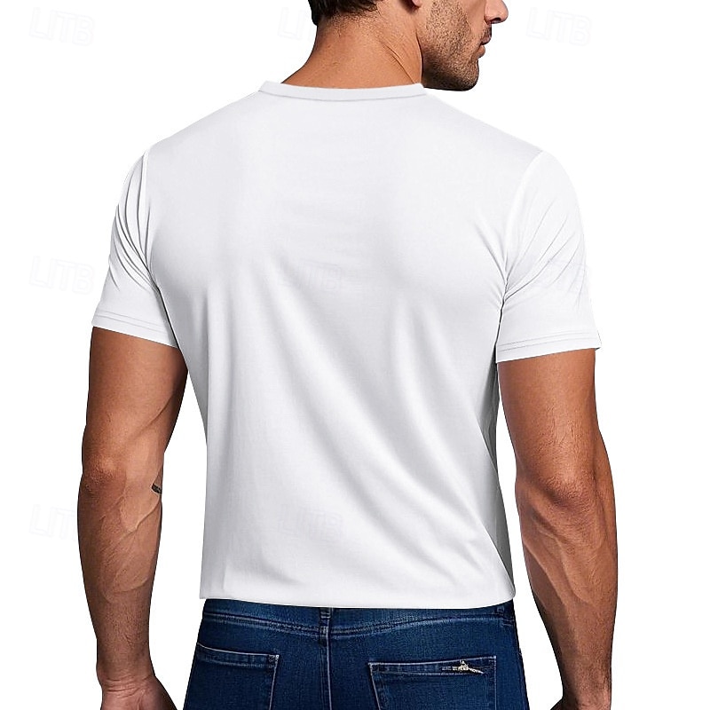 Per uomo Maglietta Camicia a Maniche Corte Manica Corta Girocollo Primavera & Autunno Colore Solido / Tinta Unita Moda Designer Asciugatura Rapida Vacanza Streetwear Uscire Nero Bianco Rosso del 2025 a $12.49 –P10