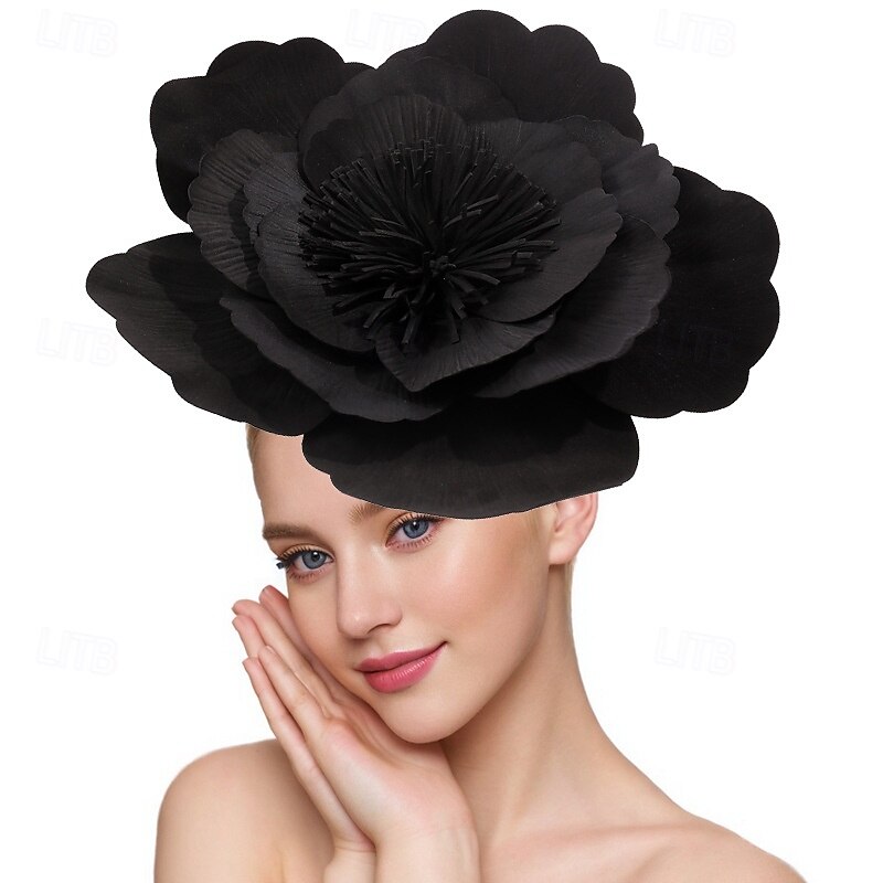 Tocados Poliéster Boda Fiesta de Noche Elegante Boda Con Flor Celada Sombreros 2025 - $17.49 –P1