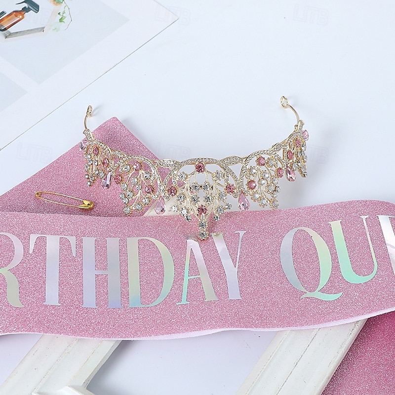 Birthday Party Crown and Sash 2-Piece Set - Multicolor 'Birthday Queen' Combination Pack 2025 - $11.99 –P4