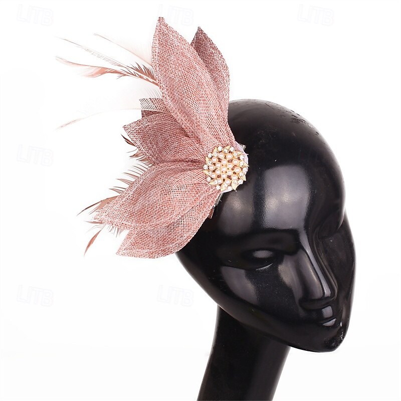 Kopfstück Leinenoptik Federn Hochzeit Abendgesellschaft Elegant Hochzeit Mit Feder Kopfschmuck Kopfbedeckung 2025 - $17.49 –P6