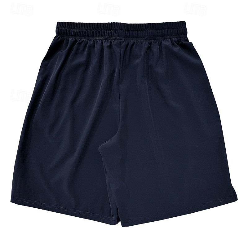Men's Athletic Shorts Shorts Running Shorts Gym Shorts Sport Daily Quick Dry High Stretch Comfortable Pocket Drawstring Elastic Waist Letter Short Gymnatics Casual Activewear Black Navy Blue 2025 - $16.49 –P4
