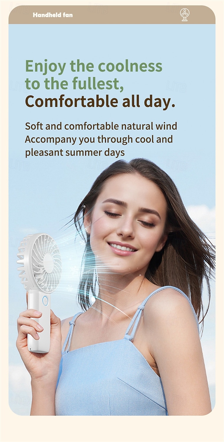 3-Speed Portable Cooling Fan – USB Rechargeable Handheld Electric Fan with 1200mAh Battery for Personal Use 2025 - $13.99 –P7