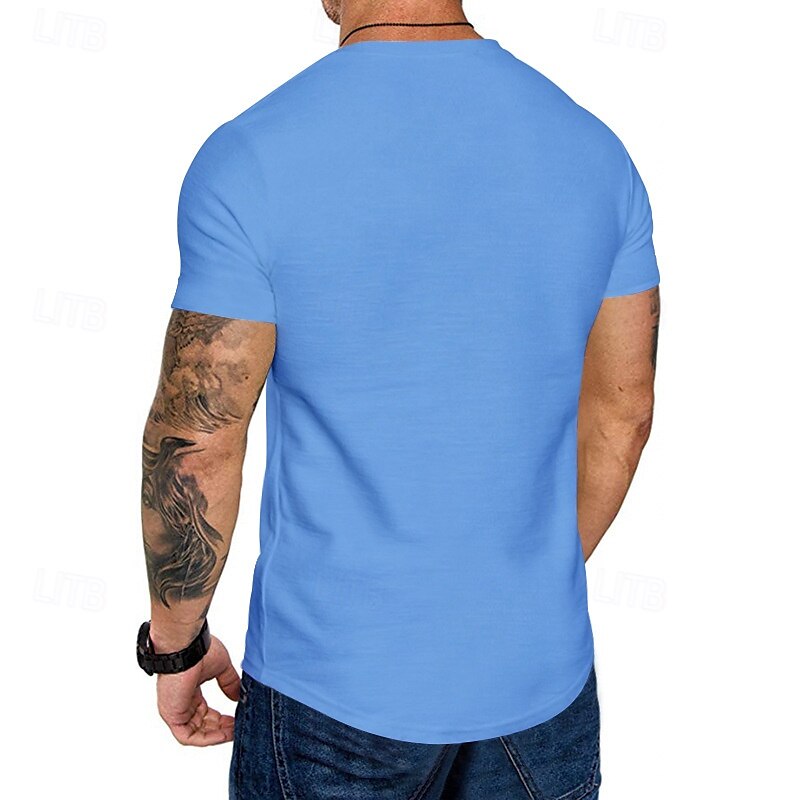 Herren T Shirt T-Shirt Kurzarmshirt Kurzarm Rundhalsausschnitt Sommer Einfach Mode Designer Basic Klassisch Urlaub Straße Ausgehen Schwarz Khaki Hellgrau Top T-Shirt für Herren 2025 - $15.49 –P15