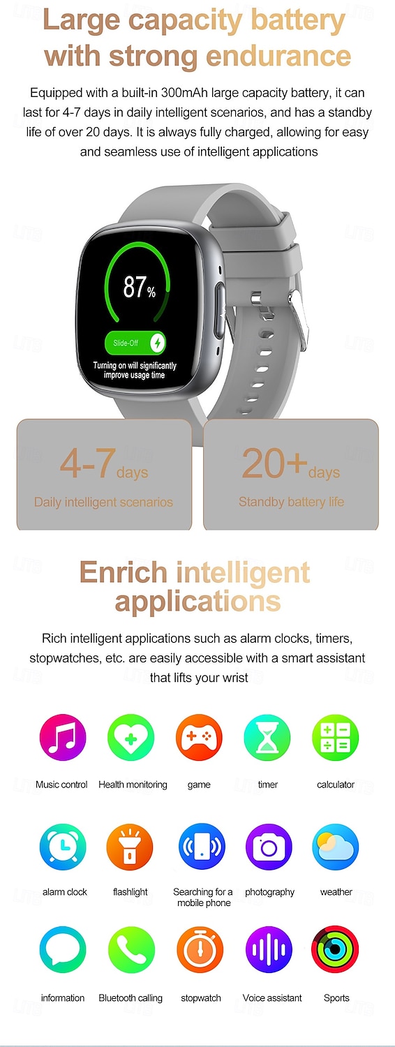 Smart Watch Blood Glucose ECG Blood Pressure Body Temperature Monitor Android iOS IP68 1.75 2025 - $69.99 –P17