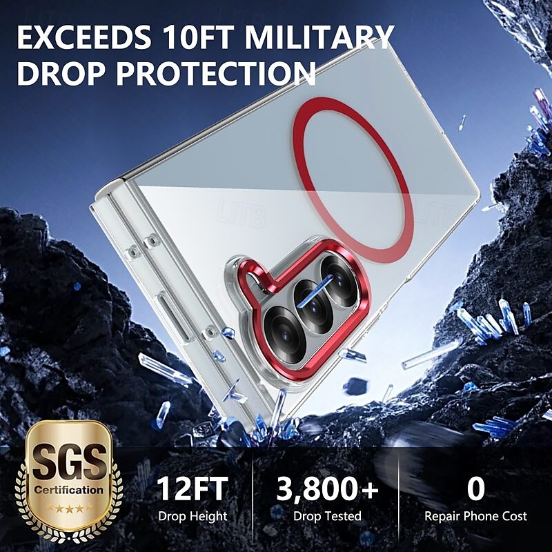 Phone Case For Samsung Galaxy Z Fold 3 Back Cover Magnetic Support Wireless Charging Shockproof Retro PC 2025 - $24.99 –P6