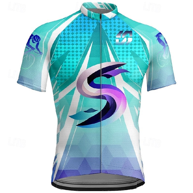 Herr Cykeltröja Kortärmad Cykel T-shirt Tröja med 3 bakfickor Bergscykling Andningsfunktion Snabb tork Anatomisk design Uppsugande Mörk Marin Blå Himmelsblå sporter Kläder 2025 - $20.99 -P11