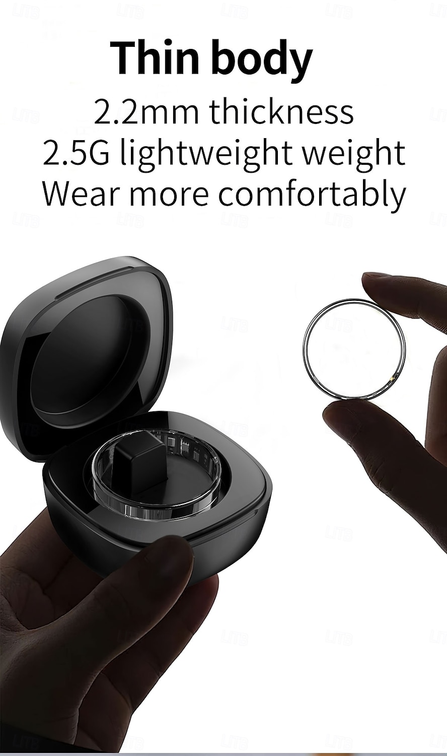 2026年 スマートリングフィットネストacker、超薄型2.2mm軽量インテリジェントリング、5ATM防水ステンレス鋼アクティビティ＆睡眠モニター、7日間の長いバッテリー寿命、Bluetoothウェルネスウェアラブル（男女用）  コレクション – $51.99 –P2