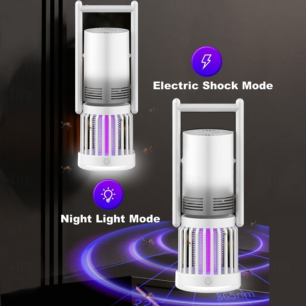 2025年 ファン付き電気蚊取りランプ、充電式虫取り器、家庭用キャンプ用裏庭パティオガーデン用電気ハエトラップ、ファン機能付き  コレクション – $51.99 –P3