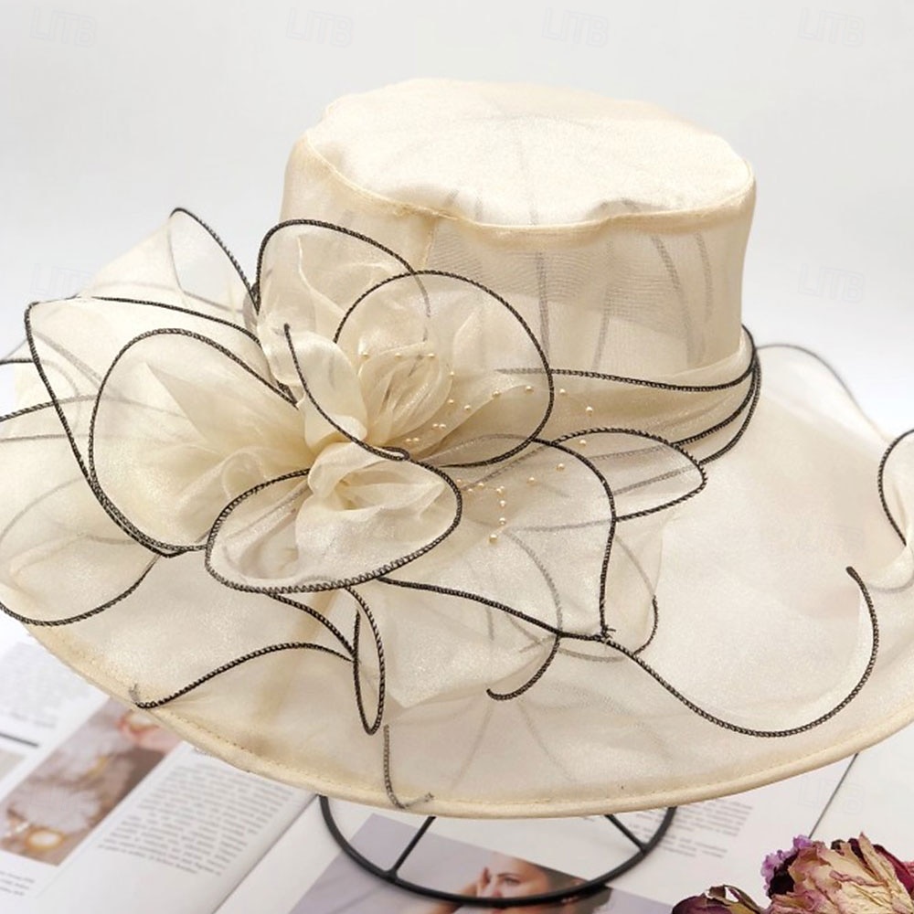 Hats Organza Sun Hat Holiday Tea Party Horse Race Cocktail Elegant Vintage Cute With Feather Floral Headpiece Headwear 2026 - $17.49 –P12