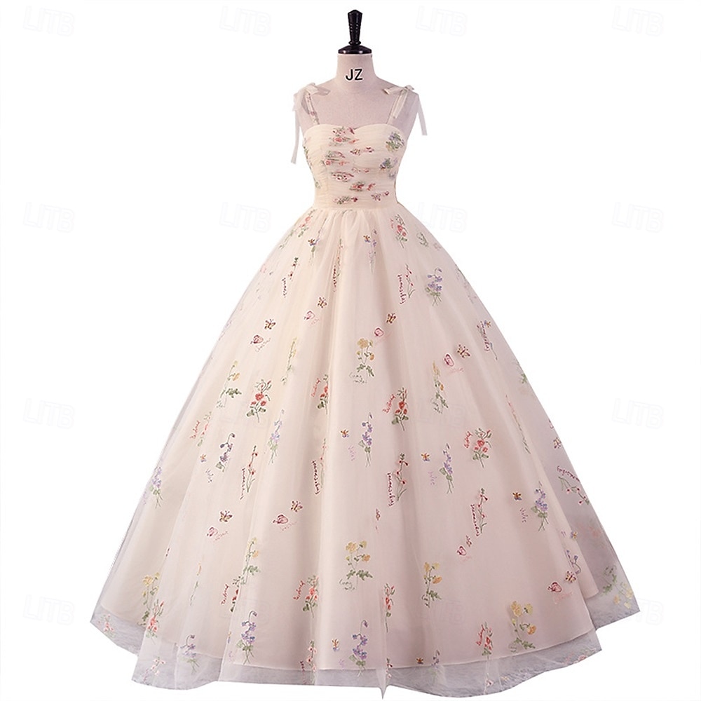 Ball Gown A-Line Quinceanera Dresses Elegant Dress Wedding Wedding Guest Floor Length Sleeveless Spaghetti Strap Polyester Backless with Pleats Sequin 2025 - $89.99 –P5