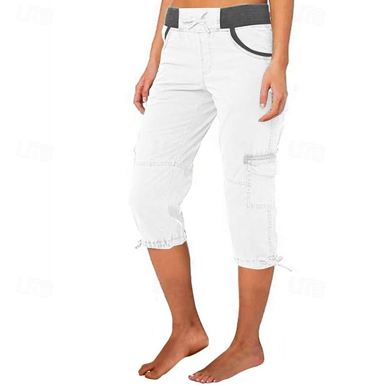 Per donna Pantaloni capri Pantaloni da paracadute Moda Streetwear Lunghezza al polpaccio Naturale Blocco di colori Coulisse Tasca Comodo All'aperto Confortevole Streetwear Uscire Rosso arancione del 2026 a $29.99 –P14