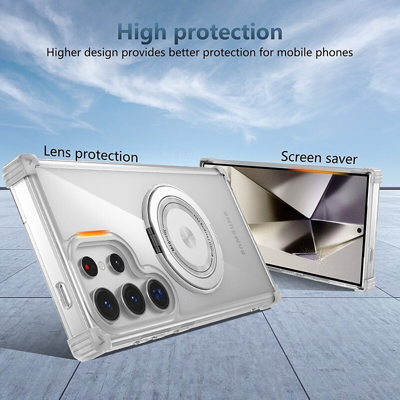 Phone Case For Samsung Galaxy S24 Ultra Plus S23 Ultra Plus S22 Plus  Ultra Back Cover with Stand Holder Magnetic Shockproof Retro PC 2025 - $22.99 –P5