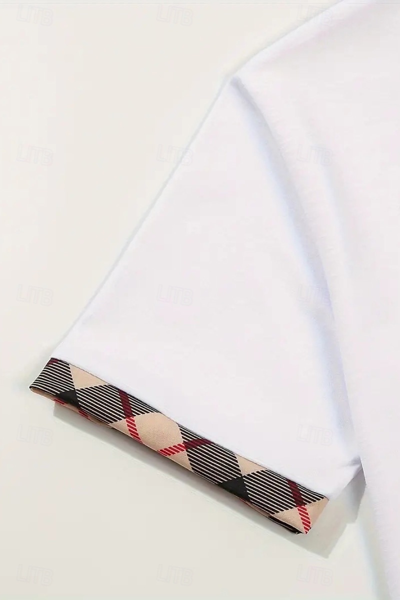 Men's Golf Shirt Golf Polos Shirts Formal Work Lapel Short Sleeve Modern Comfortable Color Block Patchwork Buttons Summer Spring Regular Fit Wine Apricot Black White Dark Navy Orange Golf Shirt 2025 - $19.99 –P6