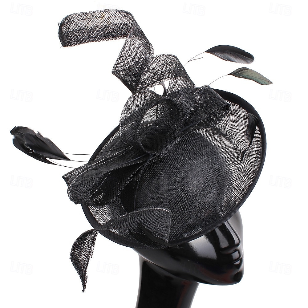 Kopfstück Federn Sinamay Hochzeit Abendgesellschaft Elegant Hochzeit Mit Feder Kopfschmuck Kopfbedeckung 2025 - $31.99 –P4